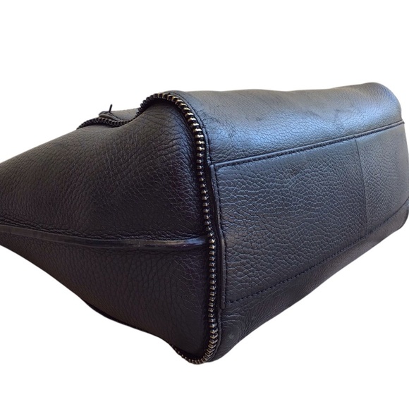 Botkier Soho Black Leather Zipper Trim Tote - Picture 5 of 10